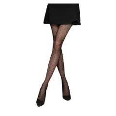 ドット柄ストッキング ストッキング フリーサイズ ブラック タイツ パンスト ドット 黒　パンティーストッキング　ブラックストッキング　ブラックパンスト 