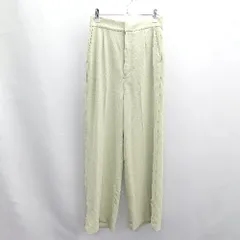 ◇ ⊂ BEAMS ビームス ウエストゴム ストレートパンツ サイズM ライトグリーン レディース E  【1502180054594】