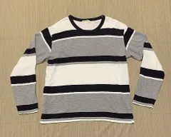 BACK NUMBER バックナンバー 長袖ボーダーシャツ 白 グレー 紺 L