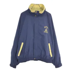 90年代 Champion チャンピオン NOTREDAME ノートルダム ナイロンジャケット カレッジ ネイビー(メンズ XL)中古 古着 V4971