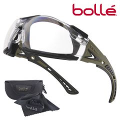 bolle セーフティグラス Rush Plus クリアレンズ ガスケット付 オリーブドラブ