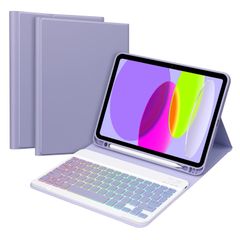 iPad 第10世代 キーボード ケース GOOJODOQ (2022) iPad 10 ケース 7色バックライト付き ワイヤレス キーボード カバー iPad 10th 10.9インチ専用ケース 脱着式 ペンホルダー付き スタンド機能 オートスリープ機能 多