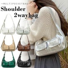 ショルダーバッグ レディース マルチポケット バッグ 2way ロングハンドル バッグ ハンドバッグ 大人可愛い シンプル カジュアル 通勤バッグ ホーボーバッグ 通勤 仕事 収納力 オシャレ おしゃれ