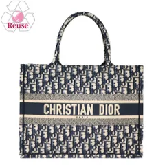【リユース品】 ディオール DIOR バッグ トートバッグ ブックトート ミディアム ネイビー/ホワイト 【お取り寄せ】