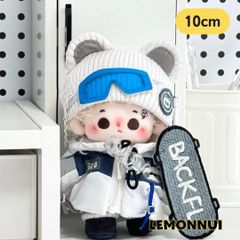 10cm 着せ替 ぬいぐるみ服 帽子付き天使界隈 水色 ぬい活 綿人形 棉花娃娃 10cm ぬいぐるみ服 着せ替え 地雷系 無属性 水色 ちびぬい ぬい