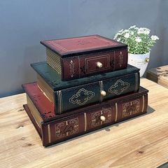 LANG社　インテリアボックス7個　アンティーク調　シャビー　黒　収納　小物入れ LANG社 インテリアボックス7個 アンティーク調 シャビー 黒 収納 小物