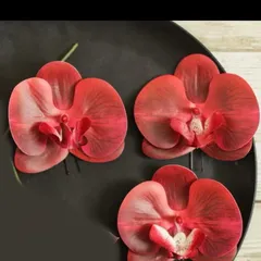 ヘッドドレス 髪飾り 胡蝶蘭 赤 ×3 七五三 ウェディング 結婚式 和装 卒業式 成人式