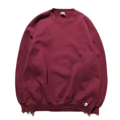 90's USA製 ラッセル ソリッドカラー クルーネック スウェット (XXL) 赤紫系 スエット 無地 90年代 アメリカ製 旧タグ オールド　アメリカ古着 USED  ビンテージ ヴィンテージ