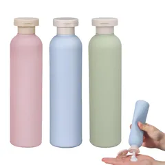 Alpha Depot トラベル ボトル シャンプーボトル 旅行 詰め替えボトル 携帯用 リンス トリートメント ボディソープ バックパッカー ジム用 銭湯 温泉 パステルカラー 3本セット (260ml  [260ml x 3個(ピンク,グリーン,ブルー)]