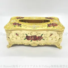 ヨーロッパ高級 ゴールド レッド 薔薇 ティッシュボックスケース 北欧 おしゃれ ロココ調 猫足車 高級 かわいい 黄金 インテリア 雑貨 インポート 海外 インテリア 姫系 am ya