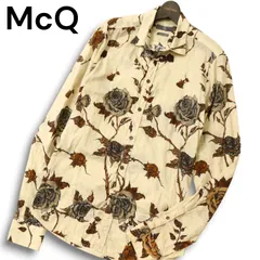 イタリア製★ McQ Alexander McQueen アレキサンダーマックイーン 通年 薔薇 ローズ総柄 長袖 シャツ Sz.48 メンズ