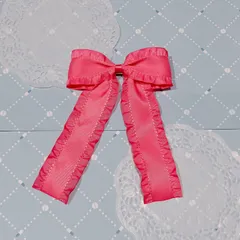 はじまりの魔法　ポニーテール　量産型リボンクリップ　ブローチ　ショッキングピンク