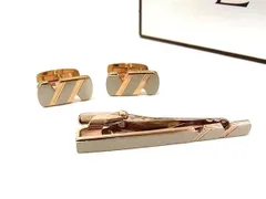 YVESSAINTLAURENT イヴサンローラン ネクタイピン カフス カフリンクス 2点セット メンズ シルバー系×ゴールド系 DE9738 冠婚葬祭 結婚式 葬式