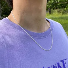 〇【2ｍｍ】シルバー チェーンネックレス メンズ ネックレス 50cm