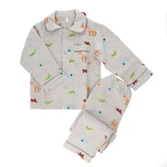 ☆ アニマル ☆ 130cm ☆ キッズルームウェア nakrw6000 ルームウェア キッズ 上下セット パジャマ 部屋着 寝巻 寝間着 寝巻き ナイトウェア 長袖 ロングパンツ 長ズボン 厚手 セットアップ 上下 子供 子ども こども