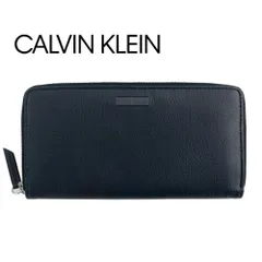 カルバンクライン Calvin Klein 長財布 ギフトボックス付き 財布 CK メンズ 本革 ロゴプレート 小銭入れあり ラウンドファスナー ロングウォレット ブラック 31CK190011
