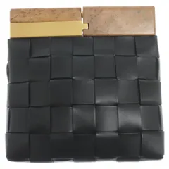 BOTTEGA VENETA (ボッテガヴェネタ) BV スナップ ウッド レザー イントレチャート クラッチバッグ ブラック 647747のサムネイル