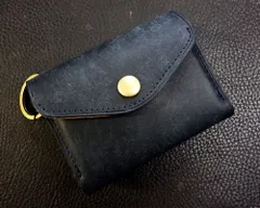 ◆リングミニウォレット◆イタリア バダラッシ・カルロ社 プエブロ NAVY x 国産本牛革ヌメ革 立体成型 受注生産(納期10日前後) コンパクトウォレット 財布