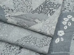 伝統工芸 7代目 吉澤与市　須原花織 絹100% 着物反物 伝統模様 t1973_1.jpg