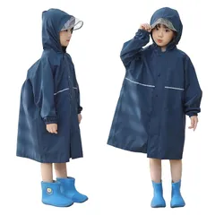 レインコート キッズ カッパ 子供 ランドセル 男の子 女の子 こども用レインコート レインポンチョ 子供 雨具 雨合羽 軽量 防水 速乾 夜間反射 ツバ 収納袋付き 薄型 レイングッズ 梅雨 豪雨 自転車 通園 通学 キャンプ アウトドア ネイビー Lサ