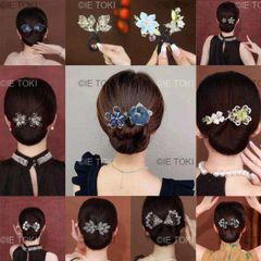 女の子のためのエレガントなファッションフラワーヘアカーラー インスタイル ファッションフラワーローラー ヘアピン バタフライヘアクリップ
