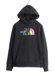 【お得なクーポン配布中!】 ノースフェイス プリント スウェット フード パーカー レディース S / The North Face アウトドア トレーナー 裏起毛 薄手 プルオーバー 黒