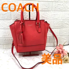 美品❣️COACH コーチ　ショルダーバッグハンドバッグ2way レディースブランドオレンジレッド
