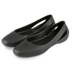 [ａｄｚｕ] ラバーパンプス EVA オフィスサンダル レディース フラットシューズ フラットパンプス オフィスシューズ 室内履き レインパンプス 軽量 ぺたんこ 雨の日 (ブラック, 日本の靴のサイズ寸法, 大人, 数値,  [ブラック] [24.0 cm]