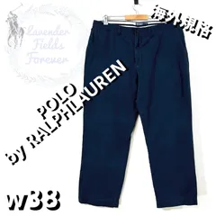 ポロバイラルフローレンノータックチノパンツPOLObyRALPHLAURENw36大きいサイズ刺繍ロゴ紺色ネイビーUSAアメリカ古着