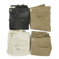 美品 ザラ ベーシック ZARA BASIC Z1975 DENIM おまとめ 4本 セット デニム パンツ ジーンズ ジーパン Gパン スキニー コットン ウォッシュ スリム サイズXS S 黒 ブラック ベージュ 白 ホワイト レディース/1/♪7