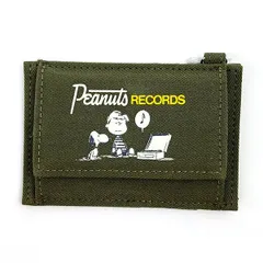 スヌーピー PEANUTS パス＆コインケース　GR　PEANATUS　RECORDS 定期入れ グリーン