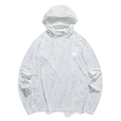 UVカット メンズ 速乾 UVカットパーカー サンウェアUPF90+ 超薄型 スポーツウエア トップス ジャケット ひんやり素材 アウトドア登山用 快適サンプロテクション ホワイト UV2005