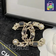 【今日特価】CHANEL シャネル 22 年 ブラック ジェム ブローチ?