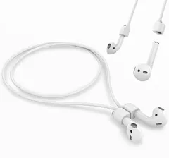 AirPods用超強力磁気紛失防止ストラップ、カラフルなソフトシリコンスポーツストラップ AirPods 4rd / AirPods Pro 1st & 2nd / AirPods 3rd / AirPods 1&2に対応 ネックロープコード - ホワイト 