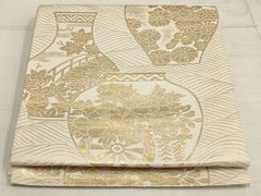 A3042 ○高級 正絹 六通 袋帯 壺 甕 - メルカリ