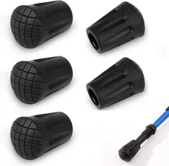 【在庫処分】トレッキングポール 5個セット ラバーキャップ 登山ストック保護 ウォーキングポール キャップ バスケット ストックキャップ ゴム先 アクセサリー 交換用 ラバーキャップ 取り替え 滑り止め 先端保護 汎用 （内径11mm）