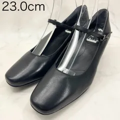 【新品 訳あり】【3E】　イング　スクエアトゥストラップパンプス　23.0㎝　黒