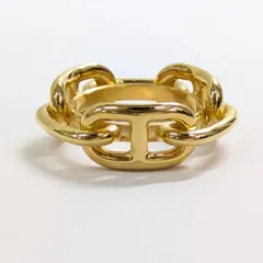 良品 HERMES エルメス  レガート スカーフリング カレ 90 シェーヌダンクル 真鍮 ゴールド