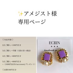 ✨アメジスト様♡専用ページ〔ネジバネイヤリング〕 - メルカリ