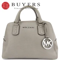 【中古】 マイケルコース ハンドバッグ レザー グレー シルバー金具 チャーム付き 普段使い シンプル レディース 女性 Michael Kors