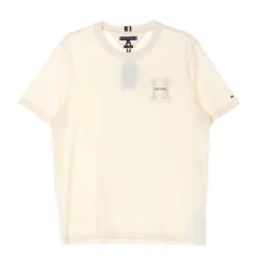 新品 XXL Tommy Hilfiger(トミーヒルフィガー) ベージュ ブークレ H ロゴ 半袖 Tシャツ