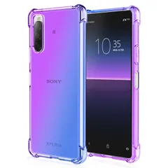 Xperia 10 V ケース SO-52D SOG11 エクスペリア10 マーク5  グラデーション耐衝撃 ソフト ケース 【Color】 パープル・ブルーのサムネイル