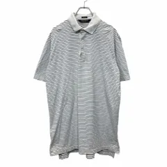Polo Ralph Lauren 半袖 ポロシャツ Lサイズ ポロラルフローレン ハーフボタン ボーダー ホワイト 古着卸 アメリカ仕入 t2407-4103