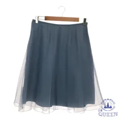 ☆極美品☆ Aylesbury アリスバーリー スカート ひざ丈 チュール フレア サイドファスナー 大きいサイズ レディース ブルー 11 901-10367 送料無料 古着のサムネイル
