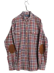 【お得なクーポン配布中!】 90s ラルフローレン チェック 3点留め 長袖 ボタンダウン シャツ メンズ XL オールド コットン エルボーパッチ 大きいサイズ マルチカラー