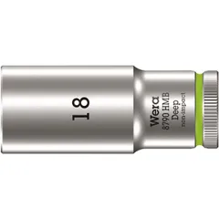 WERA ヴェラ 差込角3/8DR 六角ねじ ボルト用 ディープソケット 六角サイズ18mm 全長64mm 004540 工具 ツール DIY 作業工具 道具