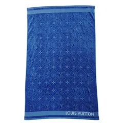 ルイヴィトン LOUIS VUITTON 大判 バスタオル コットン ブルー R94008 ビーチタオル 青色 7-9-295