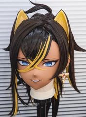 即納 全頭マスク フルマスク ドール コスプレ 仮装 着ぐるみ kigurumi ☆即納 全頭マスク カツラ付き NO.824 フルマスクドール ヘッド