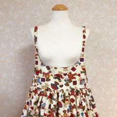ポケット付きダブリエワンピース(カントリーテディベアオフホワイト)