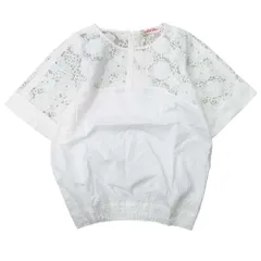 未使用 See By Chloe シーバイクロエ 半袖 シャツ ブラウス オーガンジー エンブロイダリーレース プルオーバー F38 白 ホワイト レディース 古着 中古 USED